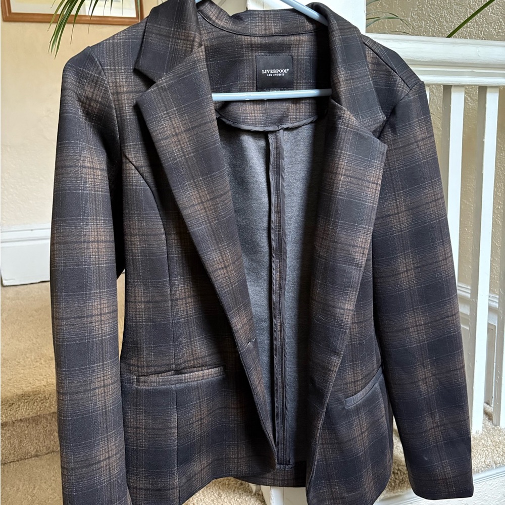 Liverpool Women's Dark Plaid Blazer
